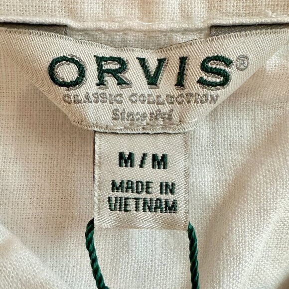 New Orvis Women's Linen Blend Top Size M White Button Up Cottagecore Feminine - Picture 3 of 15
